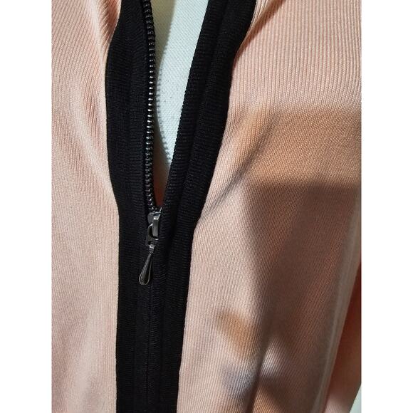 Linea by Louis Dell'Olio Whisper Knit Pink Rose Zip Front Cardigan Size Large L - Picture 4 of 5